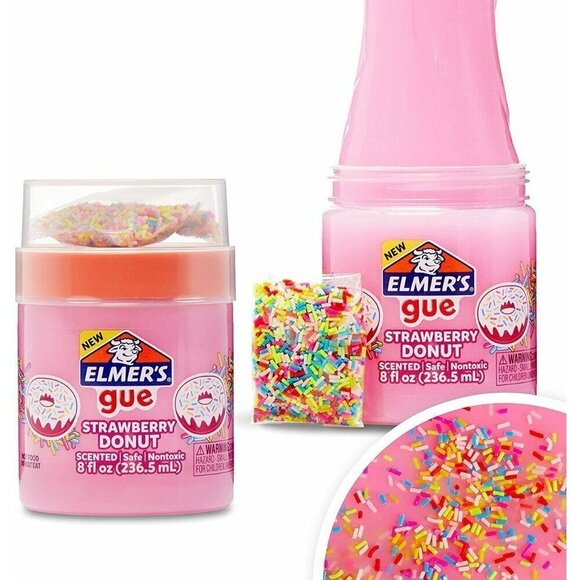 4pk ELMER'S Gue 8oz Strawberry Donut Scented Safe Non-Toxic PRE-MADE SLIME NIP - Picture 4 of 6